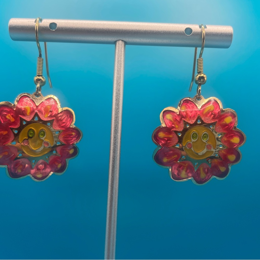 Colorful Floral Earrings - Picture 7 of 8